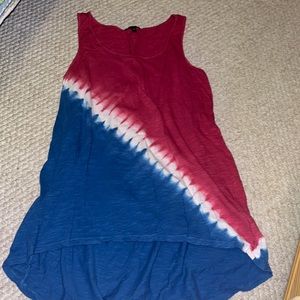 Red, white, Blue High low Shirt